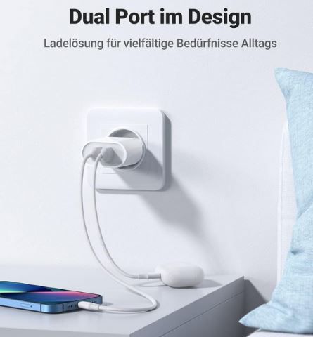 UGREEN Doppel USB A Ladegerät mit 17W für 9,50€ (statt 15€)