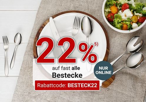 Zurbrüggen: 22% Rabatt auf fast alle Bestecke   Nur noch Heute!