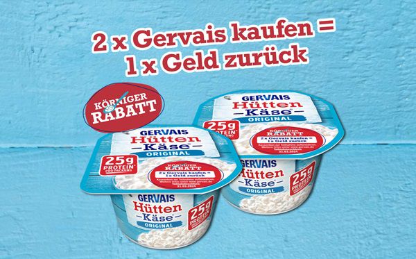 Gervais Hüttenkäse: 2 für 1 Aktion