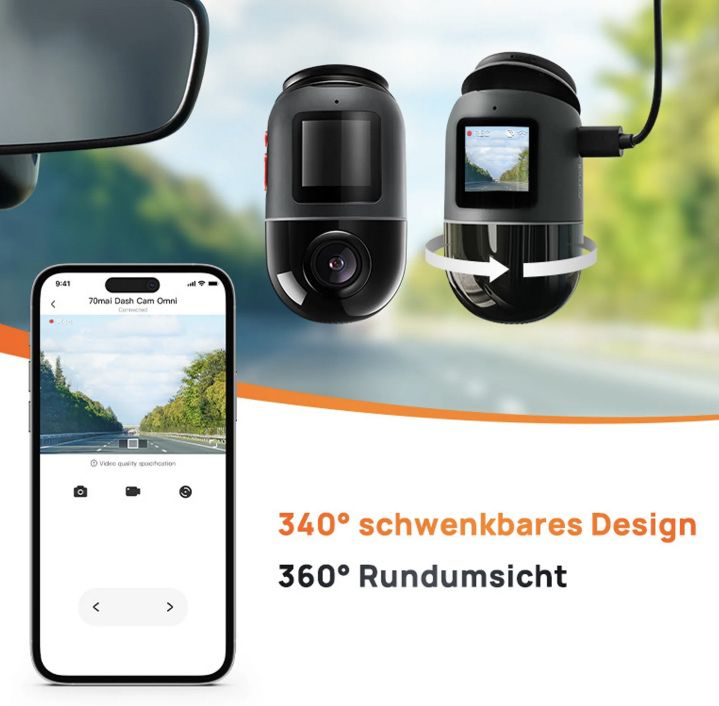 70mai Omni 360° Dashcam mit 1080p, GPS & App Steuerung für 167,99€ (statt 214€)
