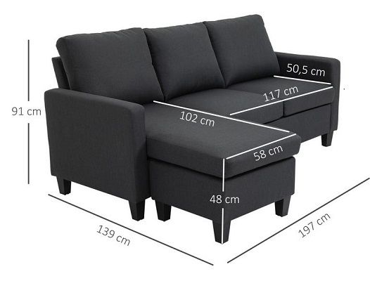 HomCom Ecksofa mit Schlaffunktion für 340,99€ (statt 379€)