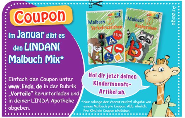 Linda Apotheken: Einen LINDANI Malbuch Mix GRATIS