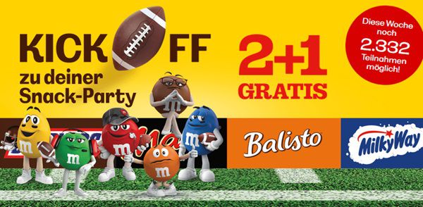 Mars GmbH: Kick Off zu deiner Snack Party   2 + 1 gratis