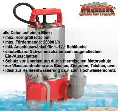 Mauk Absaugpumpe zum Hochwasserschutz für 49€ (statt 60€)