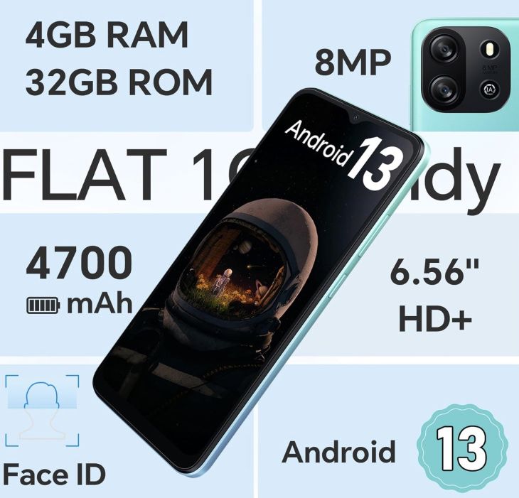 OSCAL Flat 1C   6,5 Zoll Smartphone mit Android 13 für 71,99€ (statt 100€)
