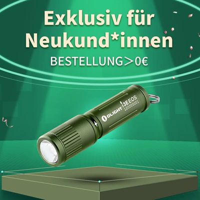 Für Neukunden: Olight i3E EOS OD Green Taschenlampe gratis & evtl. 5,95€ Versandkosten