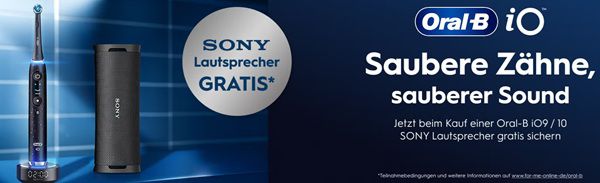 Wieder da! Beim Kauf einer Oral B iO einen kabellosen SONY Lautsprecher gratis dazu