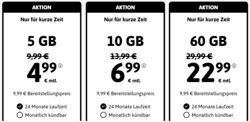 BlackSIM Tarife   z.B. 1&1 Allnet 25GB 5G für 9,99€ mtl. (monatlich kündbar)