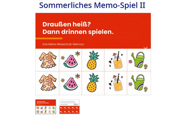 BZgA: Kostenloses Sommerliches Memospiel