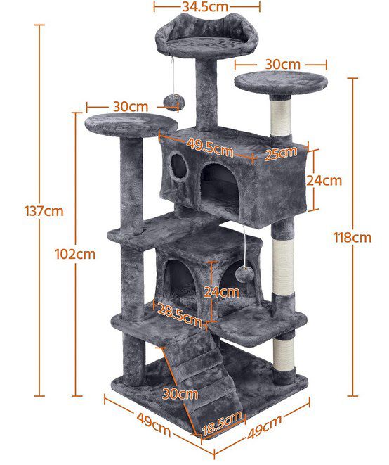 Yaheetech Kratzbaum (137cm) mit versch. Höhlen für 42,83€ (statt 60€)