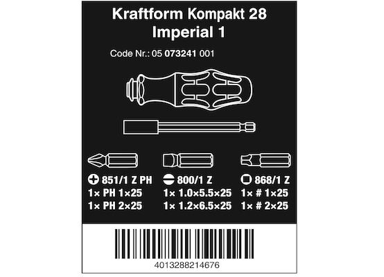 Wera Kraftform Kompakt 28 Imperial 1 Schraubendrehersatz (6 teilig) für 25€ (statt 31€)