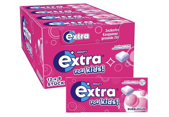12x 8 Extra For Kids   Zuckerfreier Kaugummi für Kinder für 8€ (statt 12€)