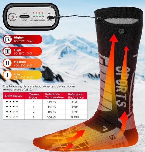 Beheizbare Socken mit APP Steuerung & 4.000mAh für 19,99€ (statt 26€)