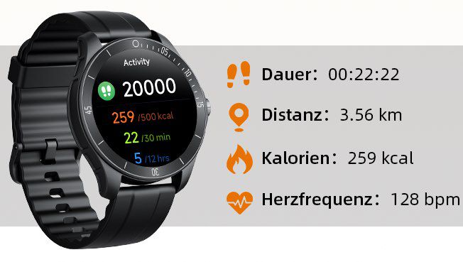 IDW18 Smartwatch mit Herzfrequenz, SpO2 & Sportmodi für 19,79€ (statt 40€)