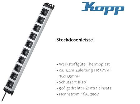 Kopp POWERversal 10 fach Steckdosenleiste für 34,02€ (statt 44€)