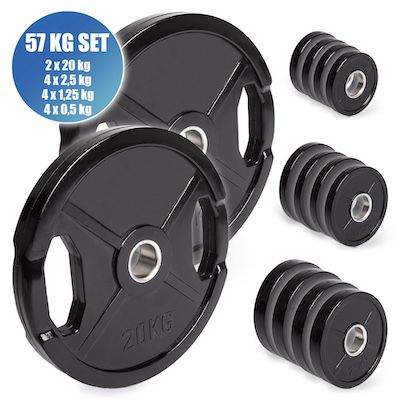 57kg C.P. Sports Olympiascheiben gummiert Set für 139,99€ (statt 250€)