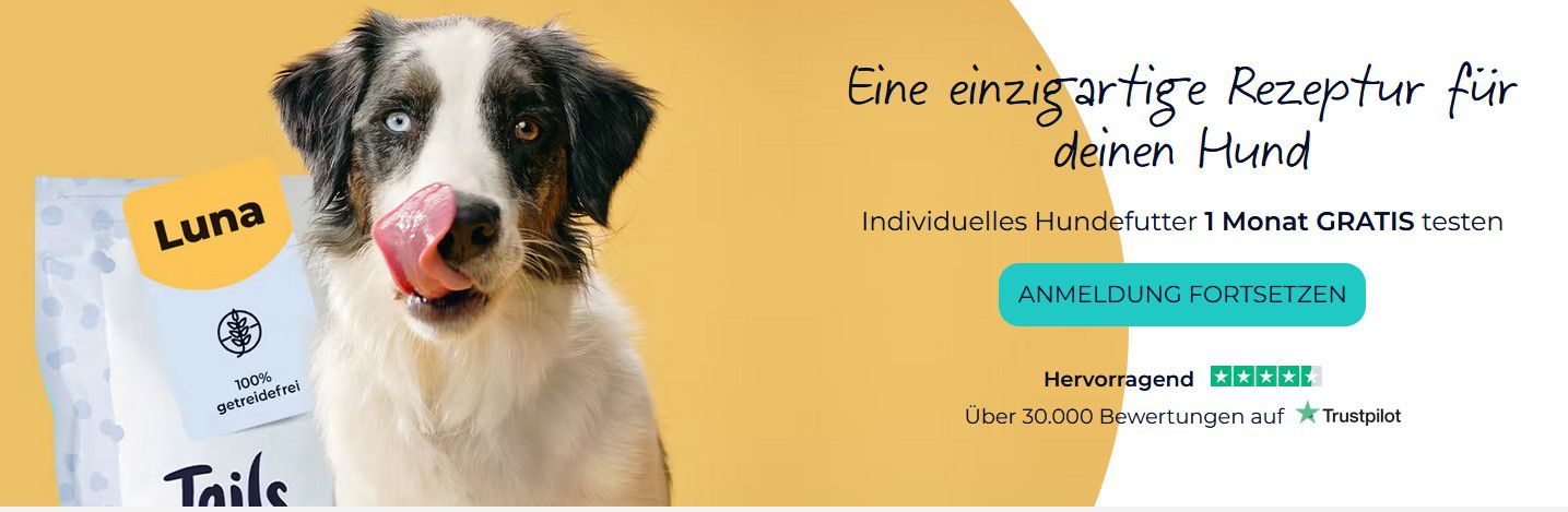 Tails: Hundefutter für 1 Monat gratis ausprobieren + 2€ Versand