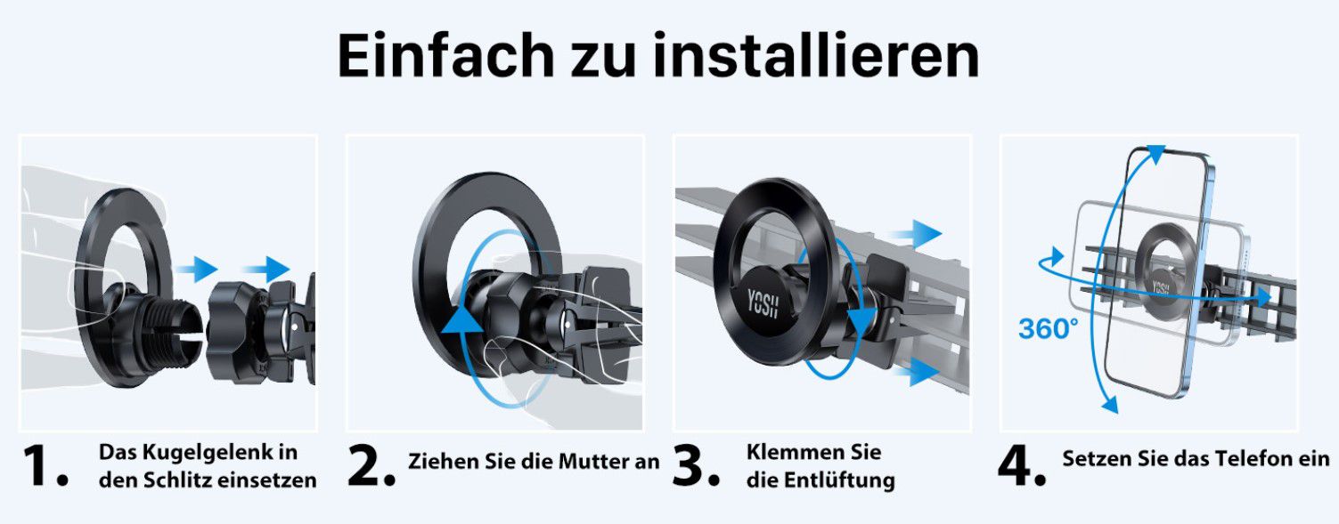 YOSH 137 Mag Safe Autohalterung (Lüftung) für 9,79€ (statt 20€)