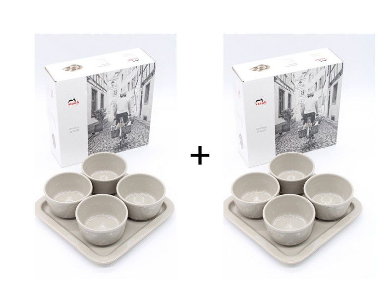 Doppelpack: 4er Staub Dessertschale aus Keramik mit Serviertablet für 19,99€ (statt 40€)