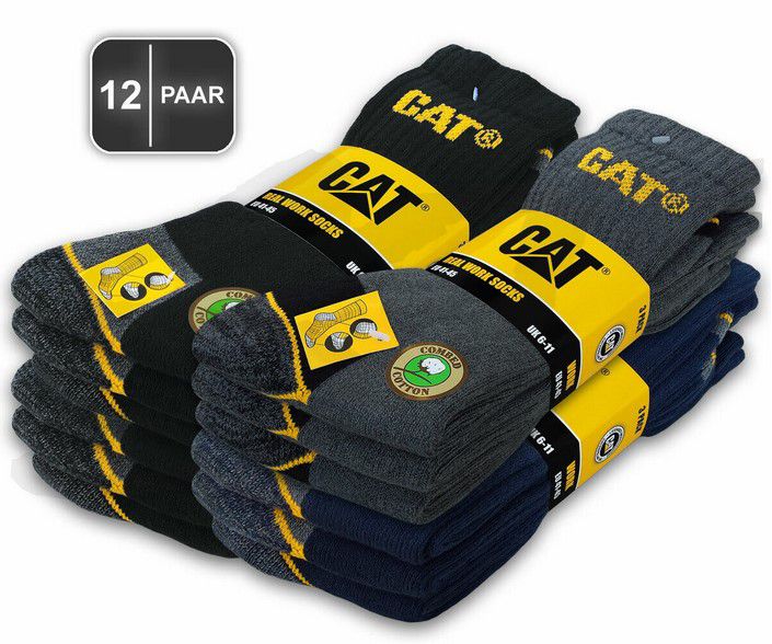 CAT CATERPILLAR Works Herren Arbeits Socken 12er Pack für 25,52€ (statt 34€)