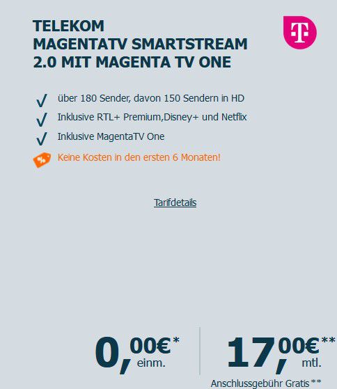 📺 MagentaTV mit RTL+, Netflix, Disney+ für eff. 10,20€ mtl. dank Cashback