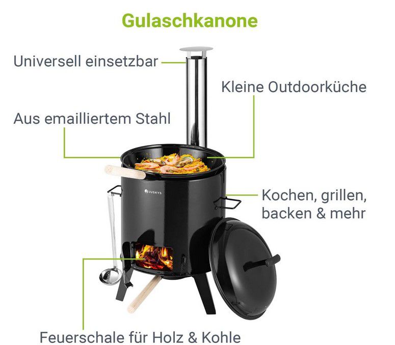 Juskys Gulaschkanone 17 Liter Grillen Backen etc. für 69,99€ (statt 100€)