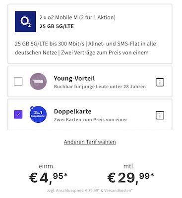 Samsung Galaxy S23 für 4,95€ + 2x o2 Allnet je 25GB für 29,99€ mtl.