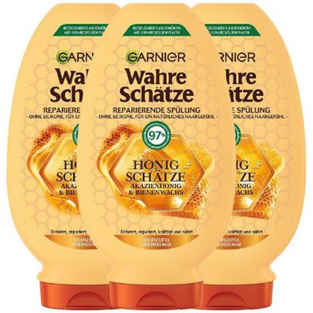 3er Pack Garnier Wahre Schätze Spülung mit Honig, je 200ml ab 4,48€ (statt 8€)