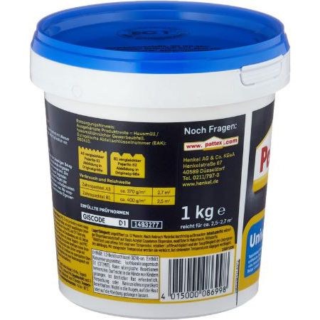 1Kg Pattex Teppich & PVC lösemittelfreier Dispersionskleber für 10,36€ (statt 14€)