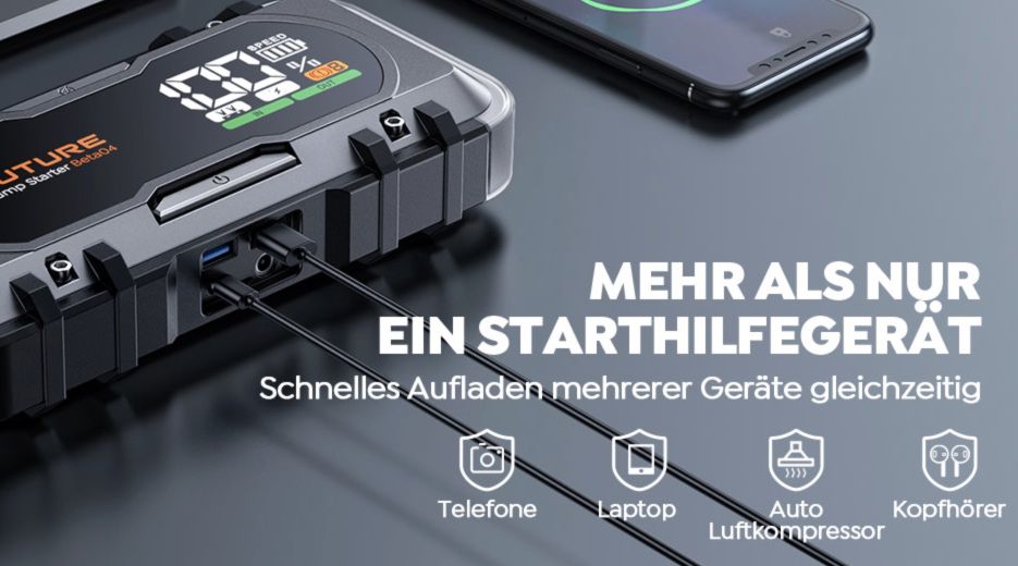 BuTure Beta04 Kfz Starthilfe & Powerbank mit 6.000A für 90,99€ (statt 130€)