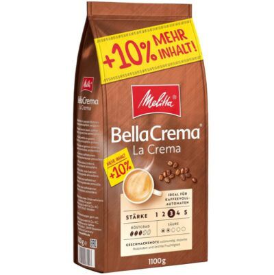 1,1 kg Melitta BellaCrema LaCrema 100% Arabica Bohnen ab 11,19€ (statt 14€)
