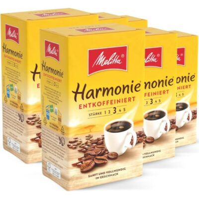 6x 500g Melitta Harmonie Entkoffeiniert  Gemahlener Röstkaffee ab 23,73€ (statt 36€)