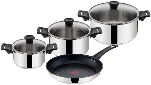 Tefal by Jamie Oliver Black Collection Topf  und Pfannenset für 85,90€ (statt 146€)