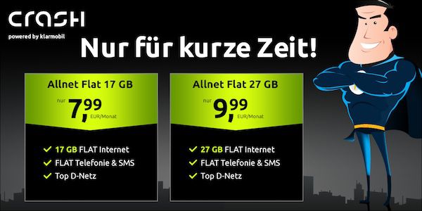 Vodafone Tarife von Crash   z.B. Allnet 27GB für nur 9,99€ mtl.