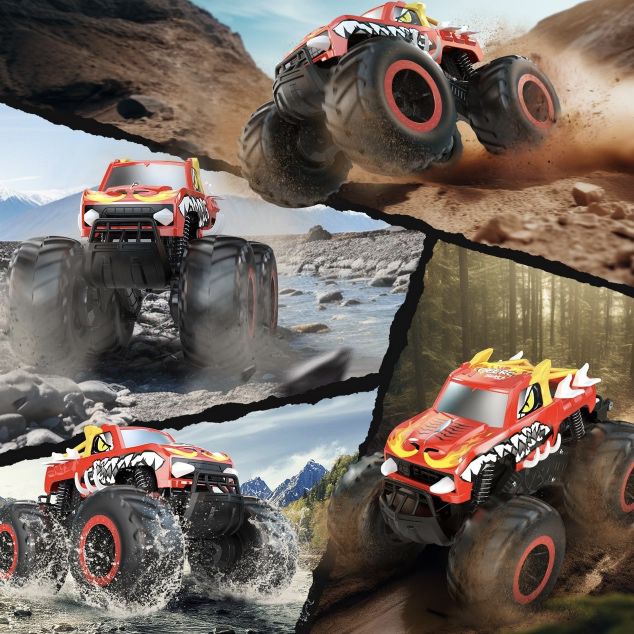 DEERC 4WD Off Road Monster Truck in Feuerdrache Optik für 27,99€ (statt 50€)