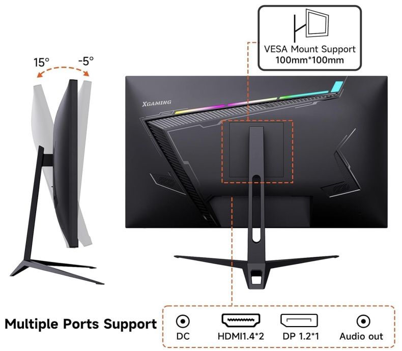 XGaming 24G2CE   23,8 Zoll Gaming Monitor mit 165Hz & 2ms für 114€ (statt 163€)