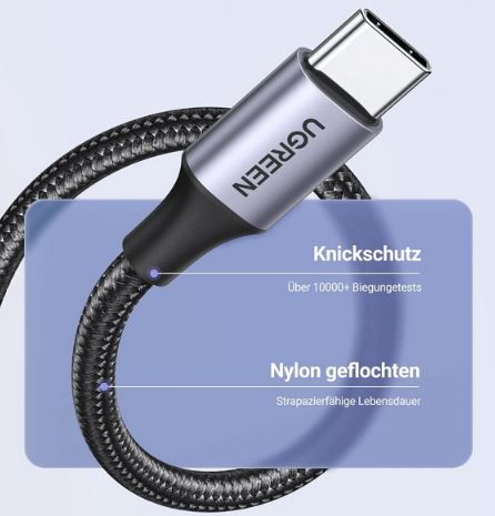 UGREEN USB A auf USB C Ladekabel, 50cm für 6,10€ (statt 8€)