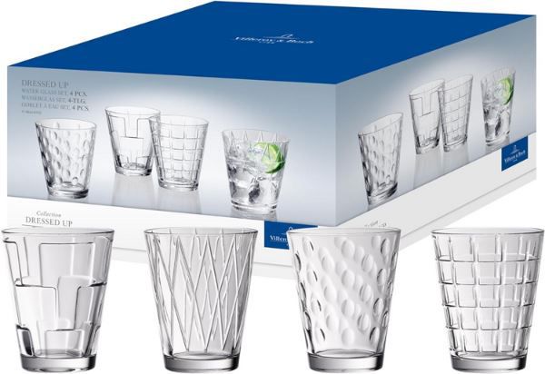 Villeroy & Boch Dressed Up Wasserglas Set, 4 tlg. für 17,99€ (statt 23€)