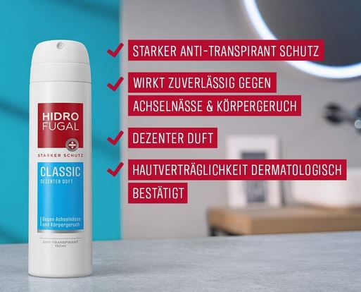 Hidrofugal Classic Anti Transpirant Spray, 150ml ab 2,88€ (statt 3,55€)