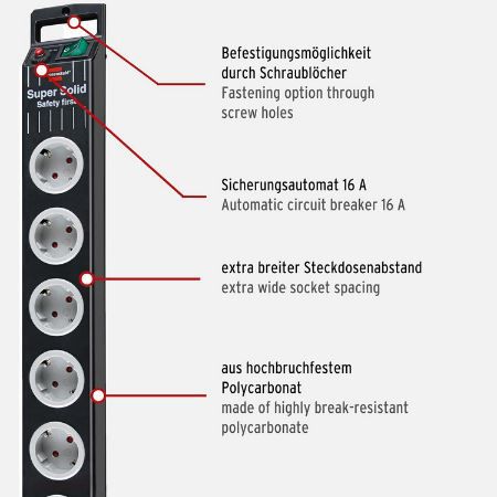 Brennenstuhl Super Solid 8 Fach Steckdosenleiste für 14,99€ (statt 20€)