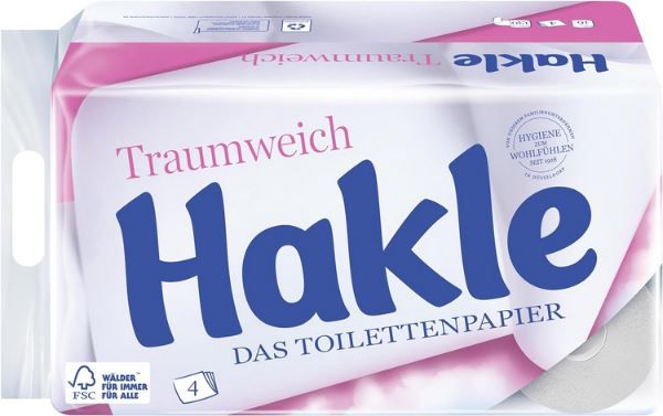 16er Pack Hakle Traumweich Toilettenpapier, 4 lagig ab 6,38€ (statt 10€)