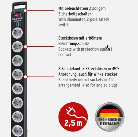 Brennenstuhl Super Solid 8 Fach Steckdosenleiste ab 15,50€ (statt 20€)