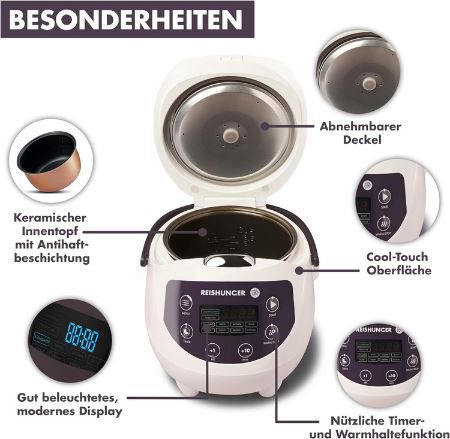 Reishunger Digitaler Reiskocher inkl. 11 teiliges Starterset für 115,99€ (statt 155€)