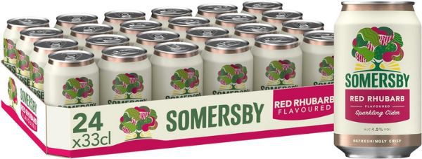 24er Pack Somersby Red Rhubarb Cider Dose, 0.33L für 18,99€ (statt 26€)
