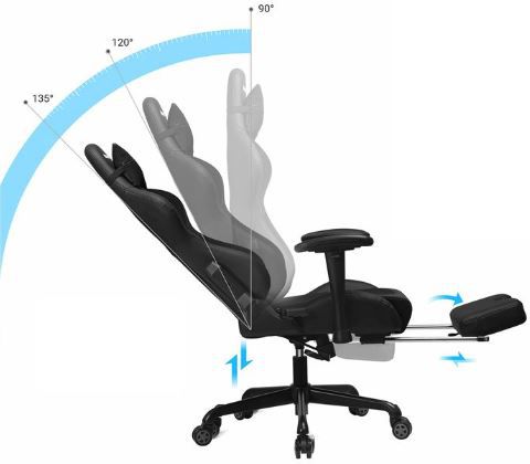 Songmics Gaming Stuhl mit Kunstleder & Fußstütze für 129,99€ (statt 200€)