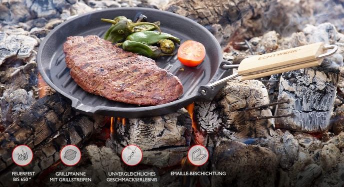 Echtwerk EW GE 1235 Grillpfanne aus Gusseisen für 22,53€ (statt 35€)