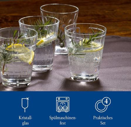 Villeroy & Boch Dressed Up Wasserglas Set, 4 tlg. für 16,99€ (statt 21€)