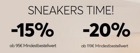 eSchuhe Sneaker Sale mit bis zu 20% Rabatt ab 95€ Mindestbestellwert