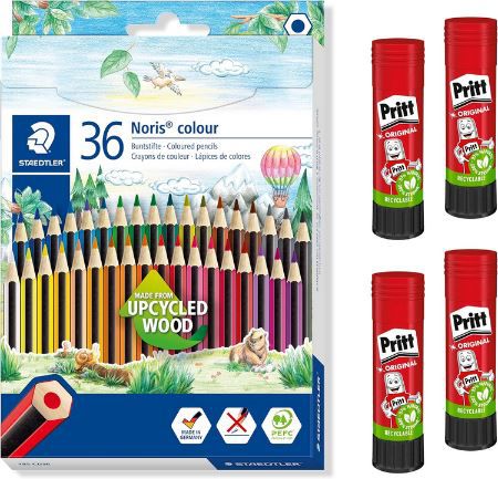 36er Pack Staedtler Noris colour Buntstifte Set inkl. 4 Pritt Klebestifte für 12,79€ (statt 17€)