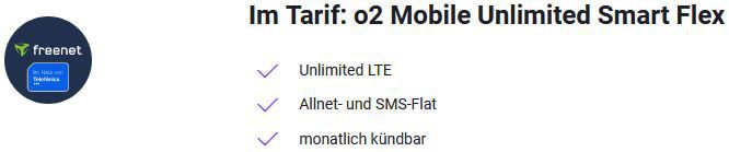 o2 Allnet Flat mit unlimited LTE für 19,99€ mtl.   Monatlich kündbar!